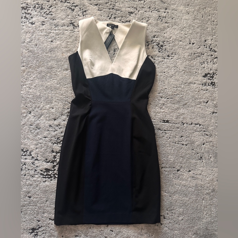 Banana Republic Black and Cream Backless Dress